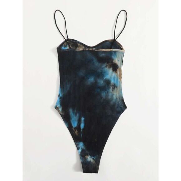 SHEIN - Blue Tie-Dye Bodysuit - Picture 2 of 6